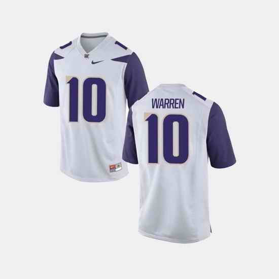 Men Washington Huskies Jusstis Warren College Football White Jersey